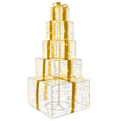 vidaXL Christmas LED Gift Box Stack 250 LEDs Warm White