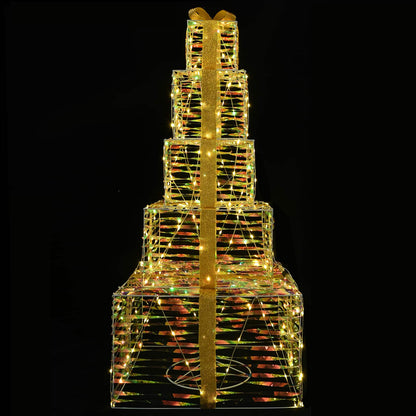 vidaXL Christmas LED Gift Box Stack 250 LEDs Warm White
