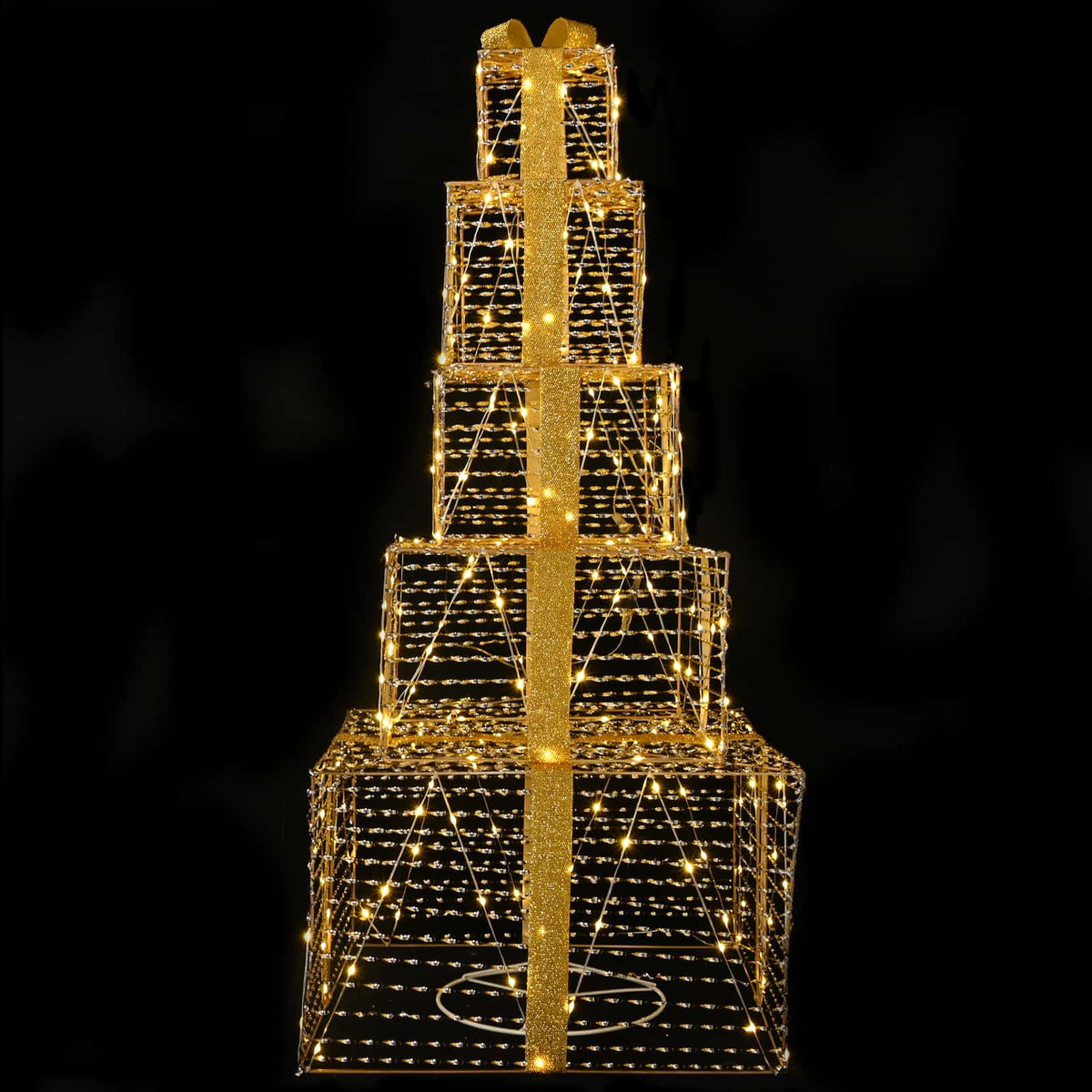 vidaXL Christmas LED Gift Box Stack 250 LEDs Warm White