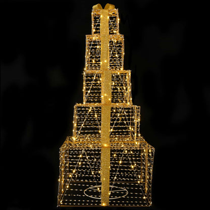 vidaXL Christmas LED Gift Box Stack 250 LEDs Warm White