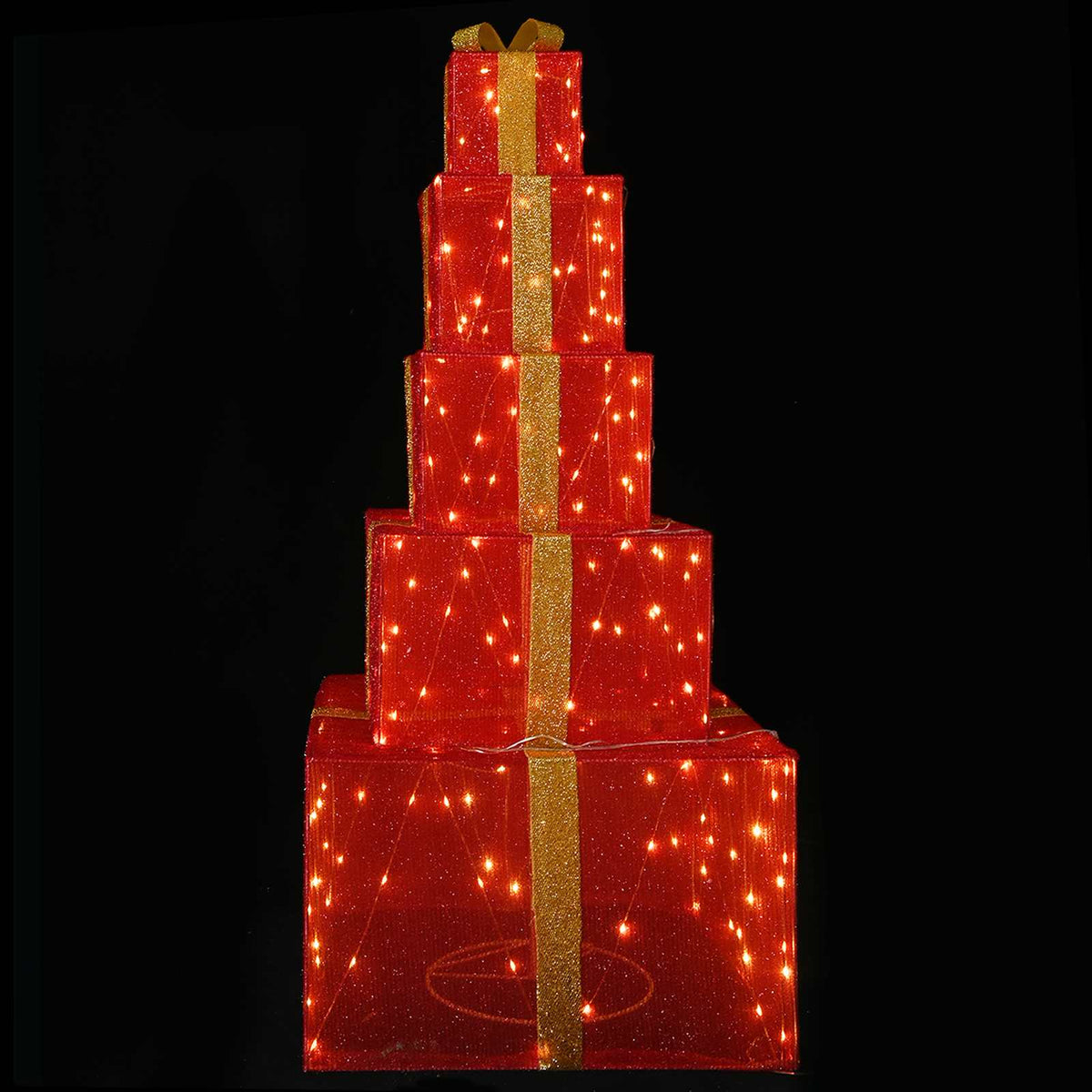 vidaXL Christmas LED Gift Box Stack 250 LEDs Warm White