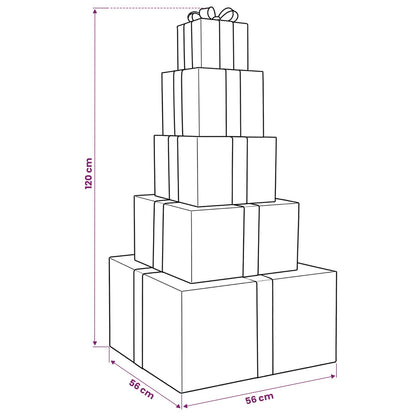 vidaXL Christmas LED Gift Box Stack 250 LEDs Warm White
