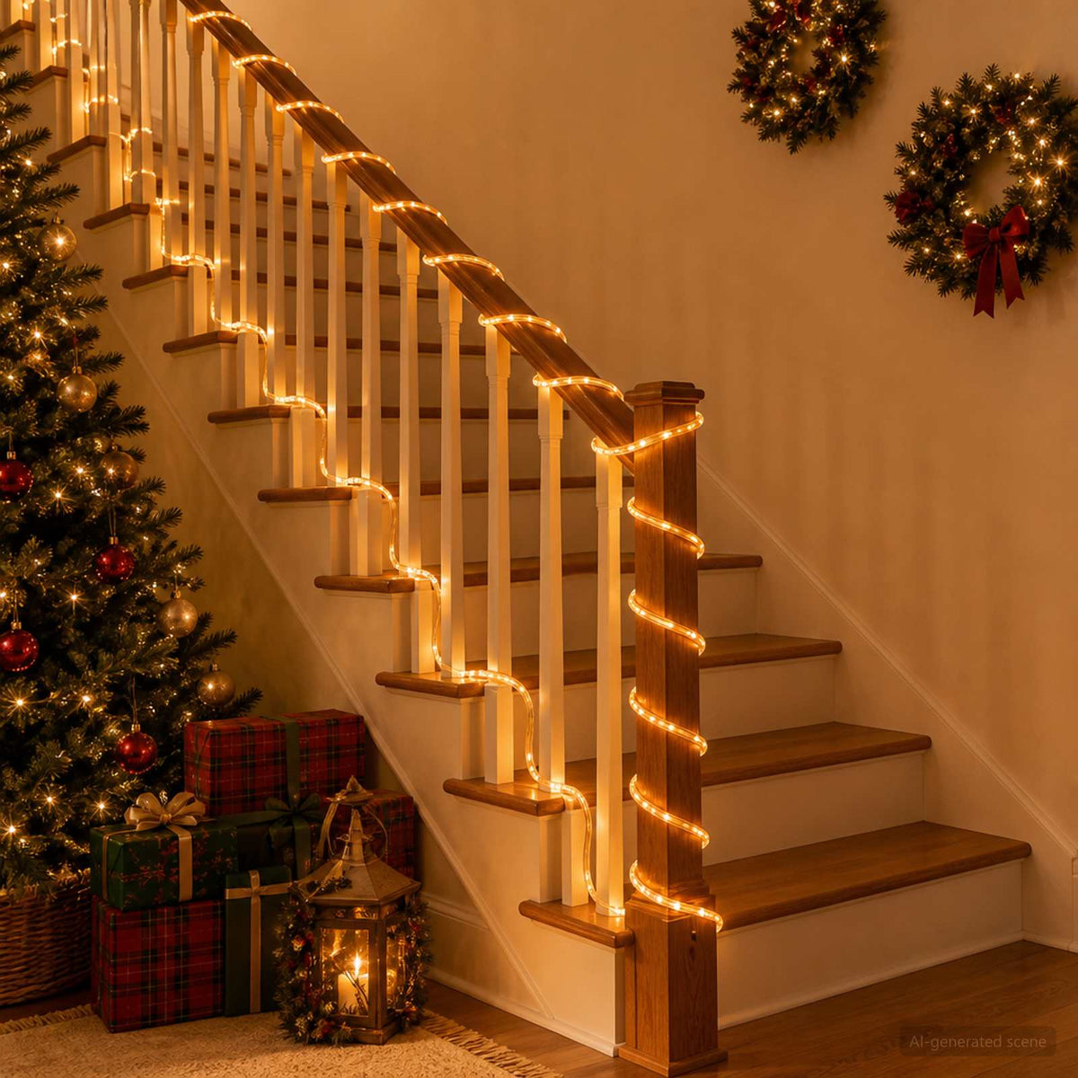 vidaXL Christmas LED Rope Light 2400 LEDs Yellow 100 m