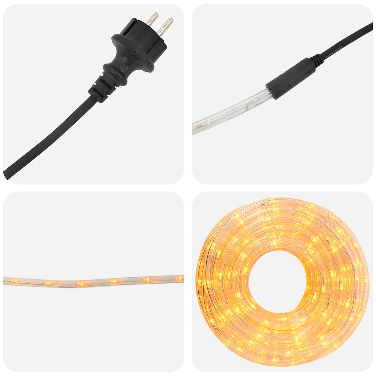 vidaXL Christmas LED Rope Light 2400 LEDs Yellow 100 m