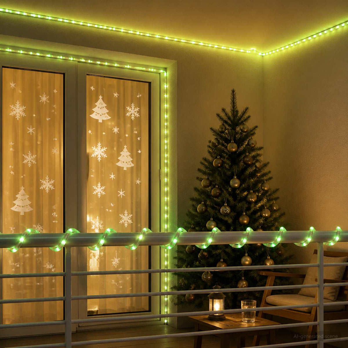 vidaXL Christmas LED Rope Light 120 LEDs Green 5 m