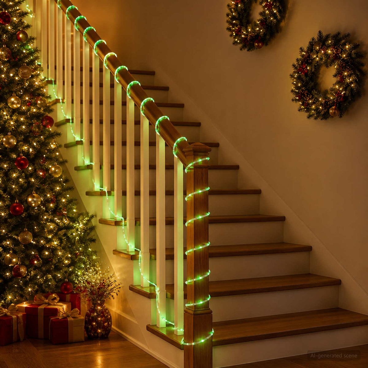 vidaXL Christmas LED Rope Light 2400 LEDs Green 100 m