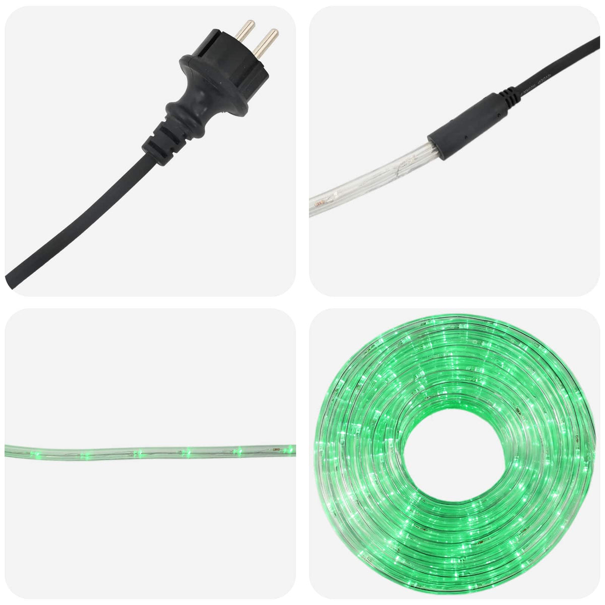 vidaXL Christmas LED Rope Light 2400 LEDs Green 100 m
