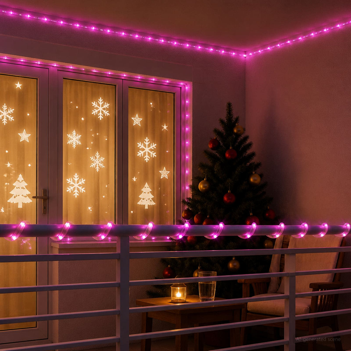 vidaXL Christmas LED Rope Light 2400 LEDs Pink 100 m