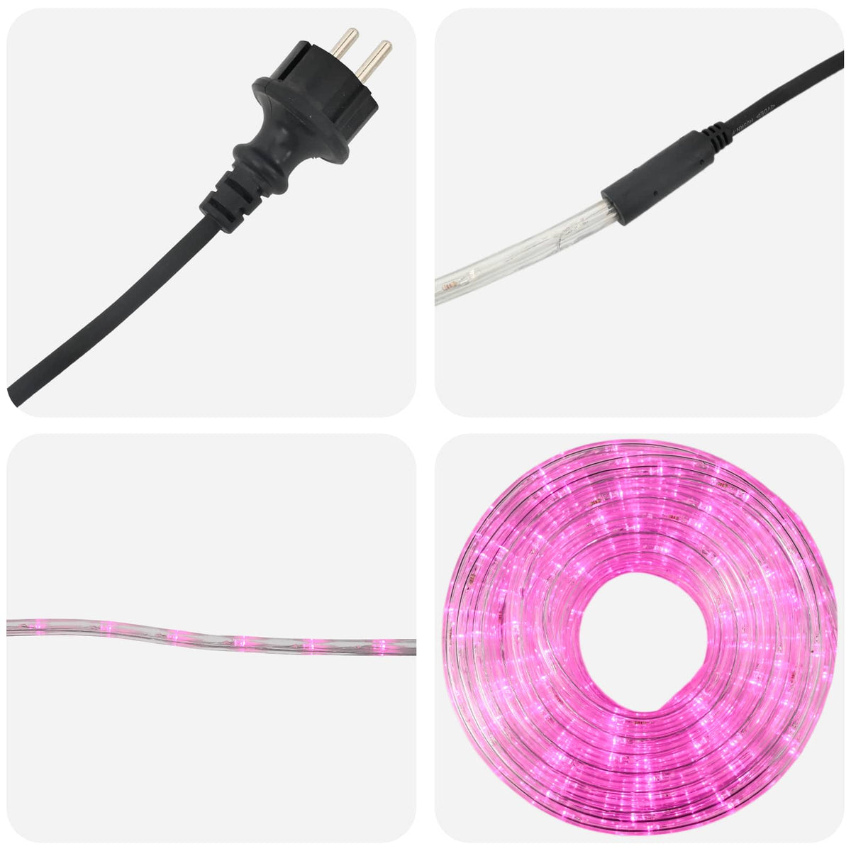 vidaXL Christmas LED Rope Light 2400 LEDs Pink 100 m