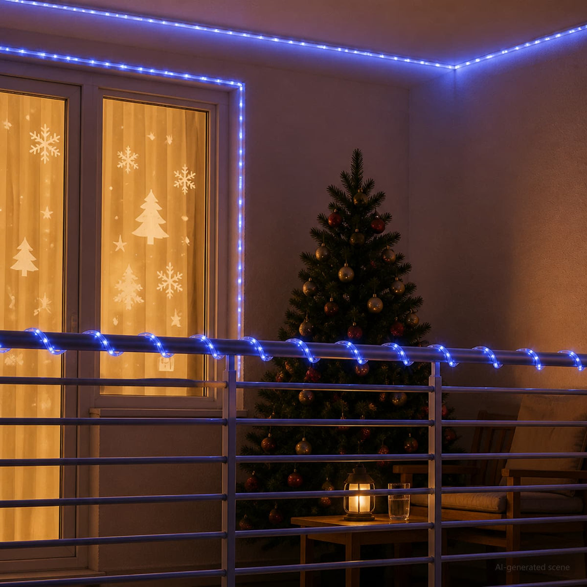 vidaXL Christmas LED Rope Light 2400 LEDs Blue 100 m
