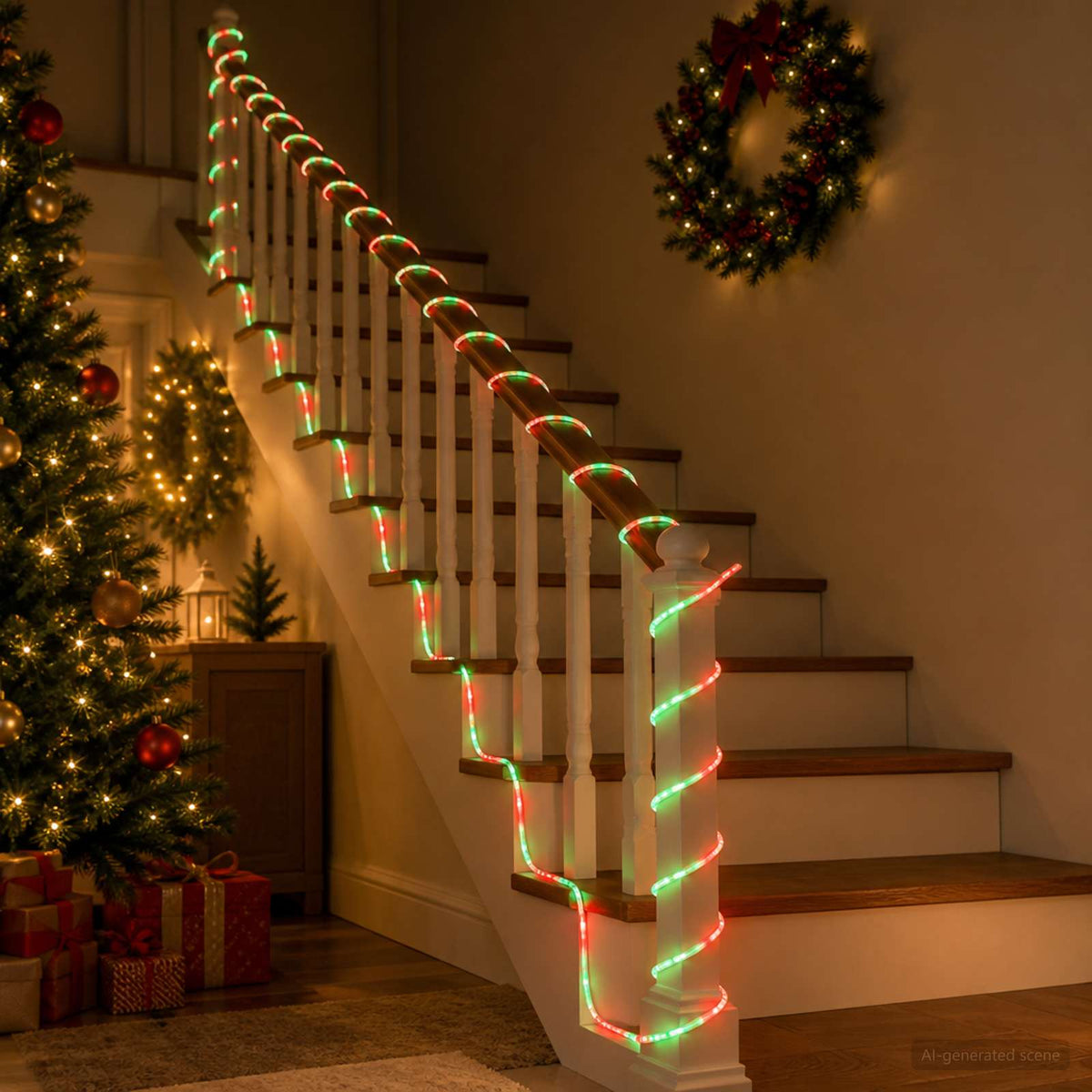 vidaXL Christmas LED Rope Light 2400 LEDs Red, Green 100 m
