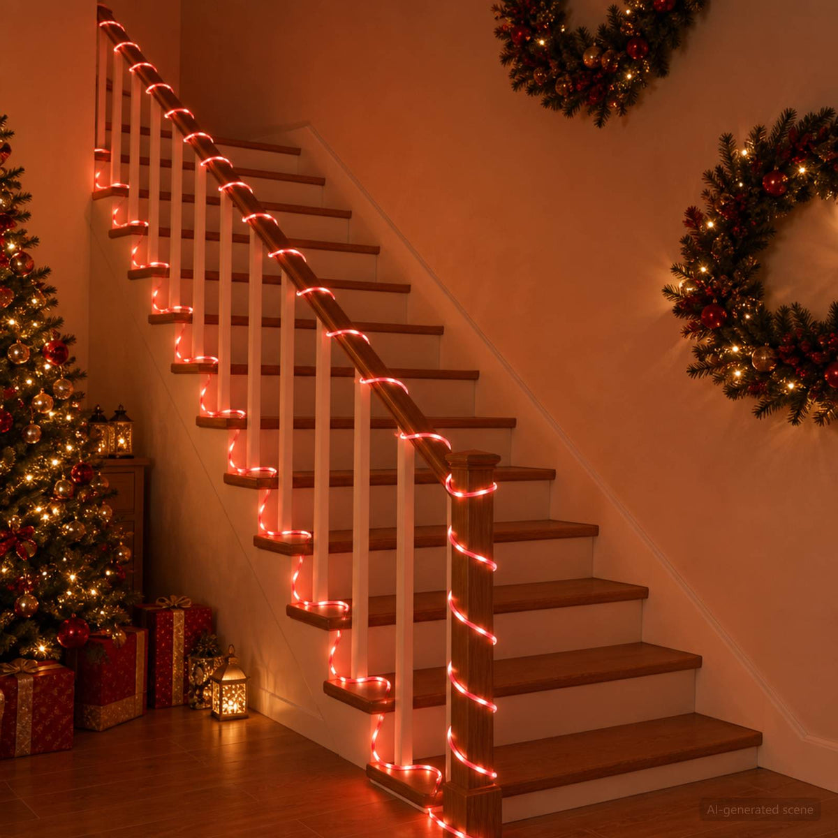 vidaXL Christmas LED Rope Light 120 LEDs Red and 5 m