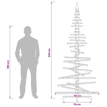 vidaXL Wooden Christmas Tree KOTKA 240 cm Solid Pine Wood Natural