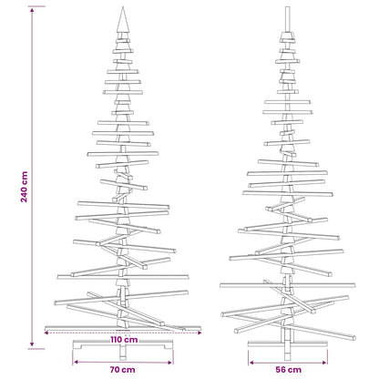 vidaXL Wooden Christmas Tree KOTKA 240 cm Solid Pine Wood Natural