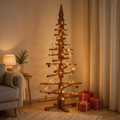 vidaXL Wooden Christmas Tree KOTKA 150 cm Solid Pine Wood