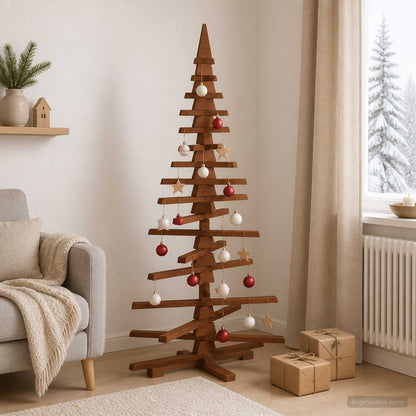 vidaXL Wooden Christmas Tree KOTKA 150 cm Solid Pine Wood