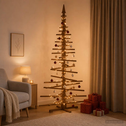 vidaXL Wooden Christmas Tree KOTKA 210 cm Solid Pine Wood