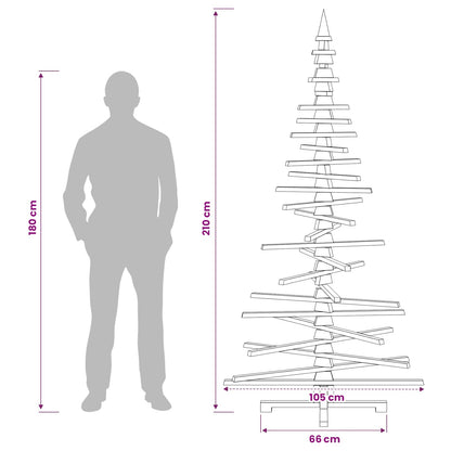 vidaXL Wooden Christmas Tree KOTKA 210 cm Solid Pine Wood
