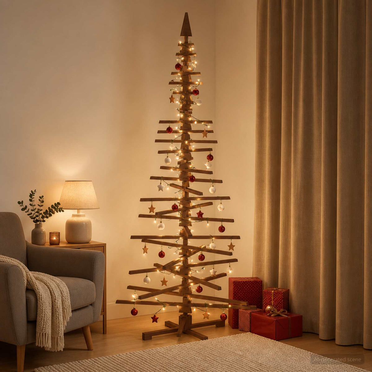 vidaXL Wooden Christmas Tree KOTKA 240 cm Solid Pine Wood