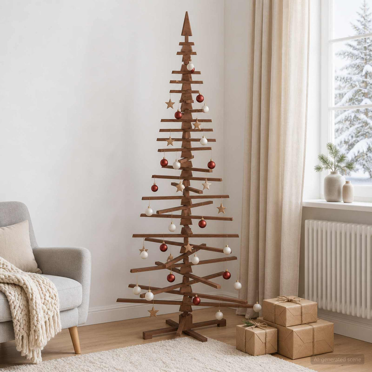 vidaXL Wooden Christmas Tree KOTKA 240 cm Solid Pine Wood