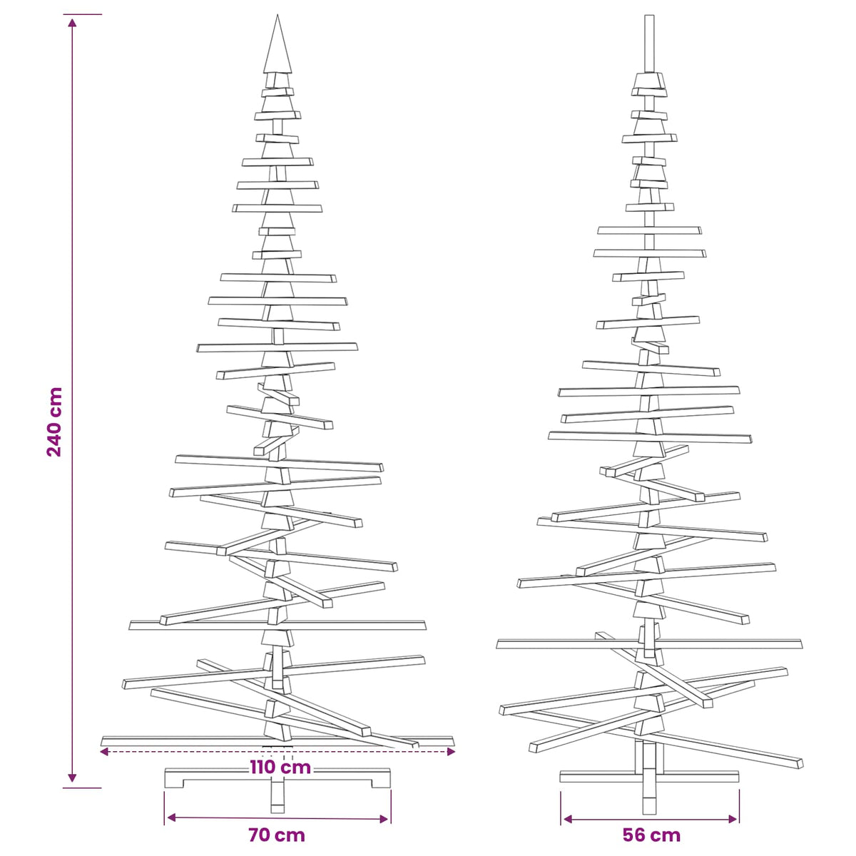 vidaXL Wooden Christmas Tree KOTKA 240 cm Solid Pine Wood