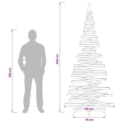 vidaXL Wooden Christmas Tree KOTKA 240 cm Solid Pine Wood Brown Finish