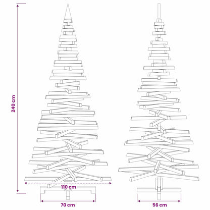 vidaXL Wooden Christmas Tree KOTKA 240 cm Solid Pine Wood Brown Finish