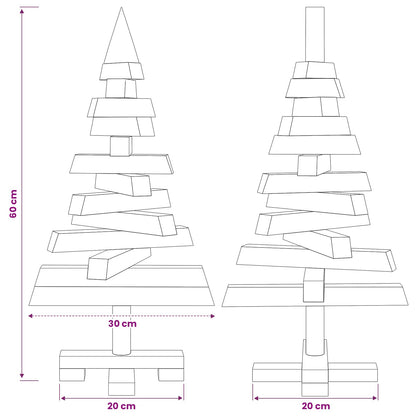 vidaXL Wooden Christmas Tree KOTKA 60 cm Solid Pine Wood