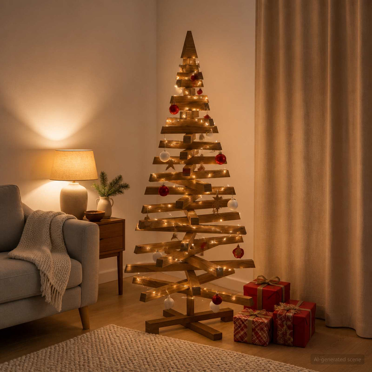 vidaXL Wooden Christmas Tree KOTKA 120 cm Solid Pine Wood