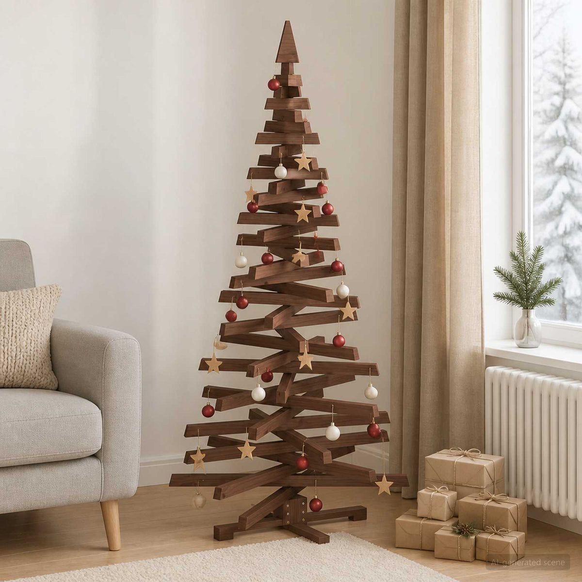 vidaXL Wooden Christmas Tree KOTKA 180 cm Solid Pine Wood