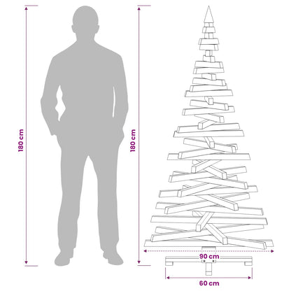 vidaXL Wooden Christmas Tree KOTKA 180 cm Solid Pine Wood