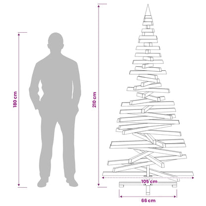 vidaXL Wooden Christmas Tree KOTKA 210 cm Solid Pine Wood