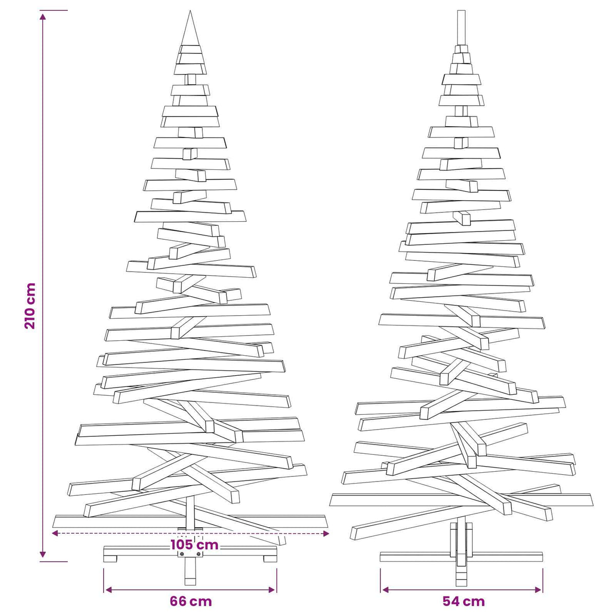 vidaXL Wooden Christmas Tree KOTKA 210 cm Solid Pine Wood