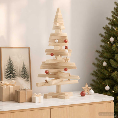 vidaXL Wooden Christmas Tree KOTKA 60 cm Solid Pine Wood Natural