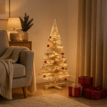 vidaXL Wooden Christmas Tree KOTKA 90 cm Solid Pine Wood Natural