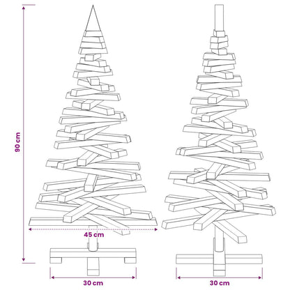 vidaXL Wooden Christmas Tree KOTKA 90 cm Solid Pine Wood Natural