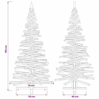 vidaXL Wooden Christmas Tree KOTKA 150 cm Solid Pine Wood Natural