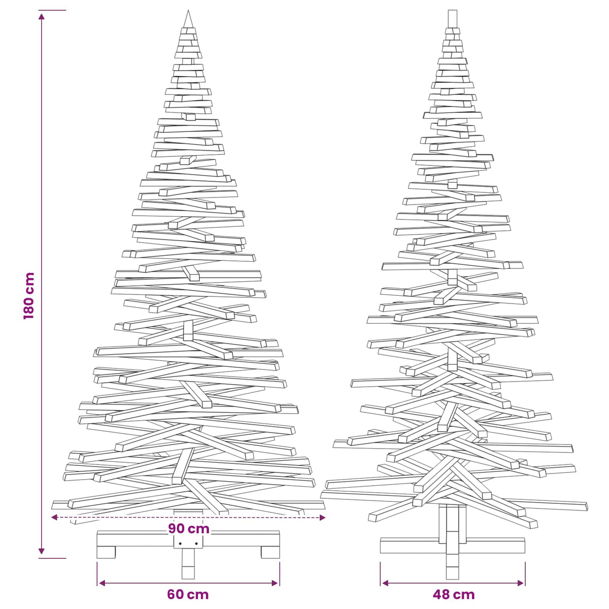 vidaXL Wooden Christmas Tree KOTKA 180 cm Solid Pine Wood Natural