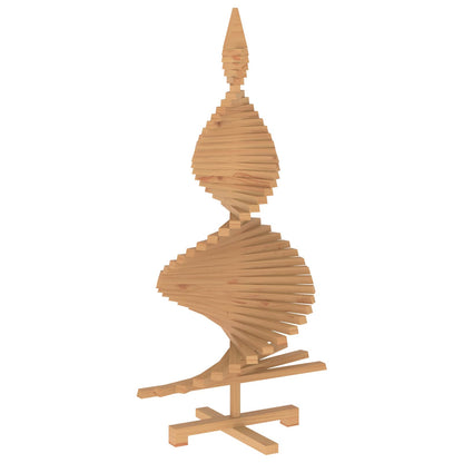 vidaXL Wooden Christmas Tree KOTKA 120 cm Solid Pine Wood Brown Finish