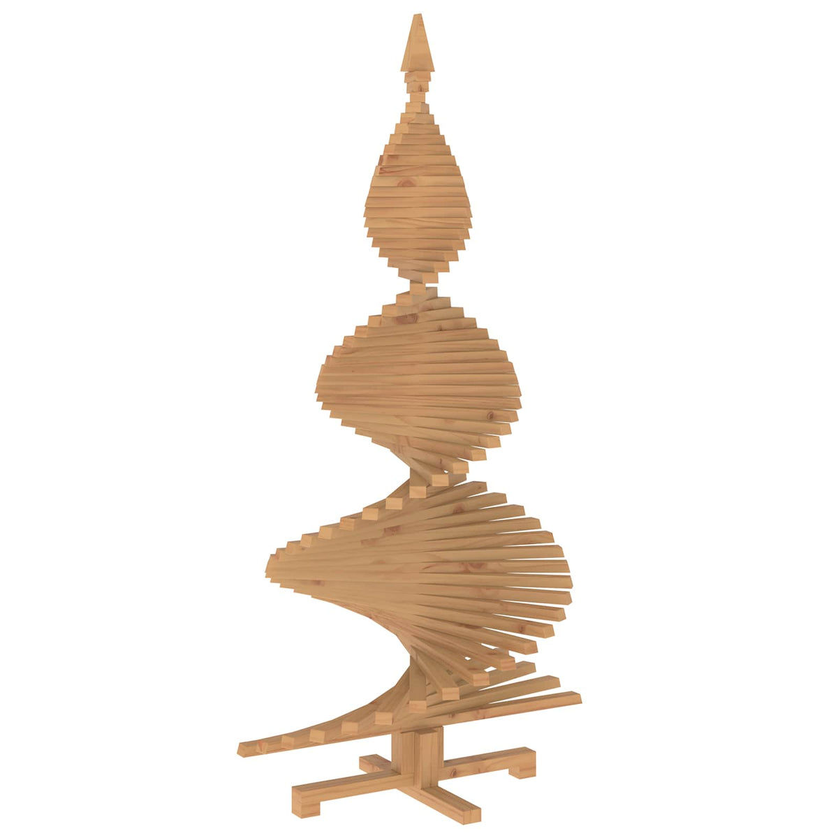 vidaXL Wooden Christmas Tree KOTKA 150 cm Solid Pine Wood Brown Finish