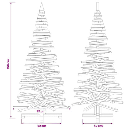 vidaXL Wooden Christmas Tree KOTKA 150 cm Solid Pine Wood Brown Finish