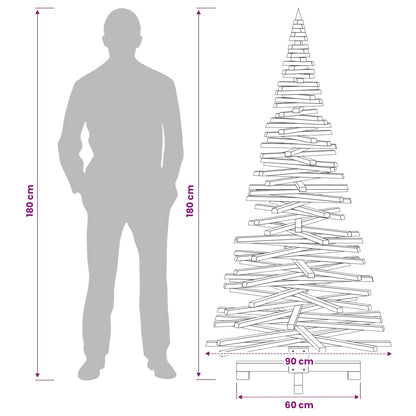 vidaXL Wooden Christmas Tree KOTKA 180 cm Solid Pine Wood Brown Finish