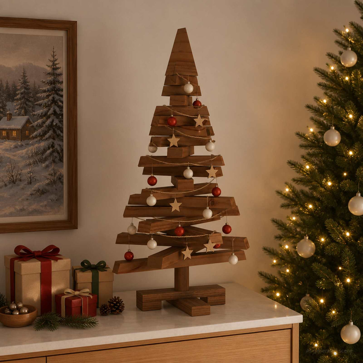 vidaXL Wooden Christmas Tree KOTKA 60 cm Solid Pine Wood