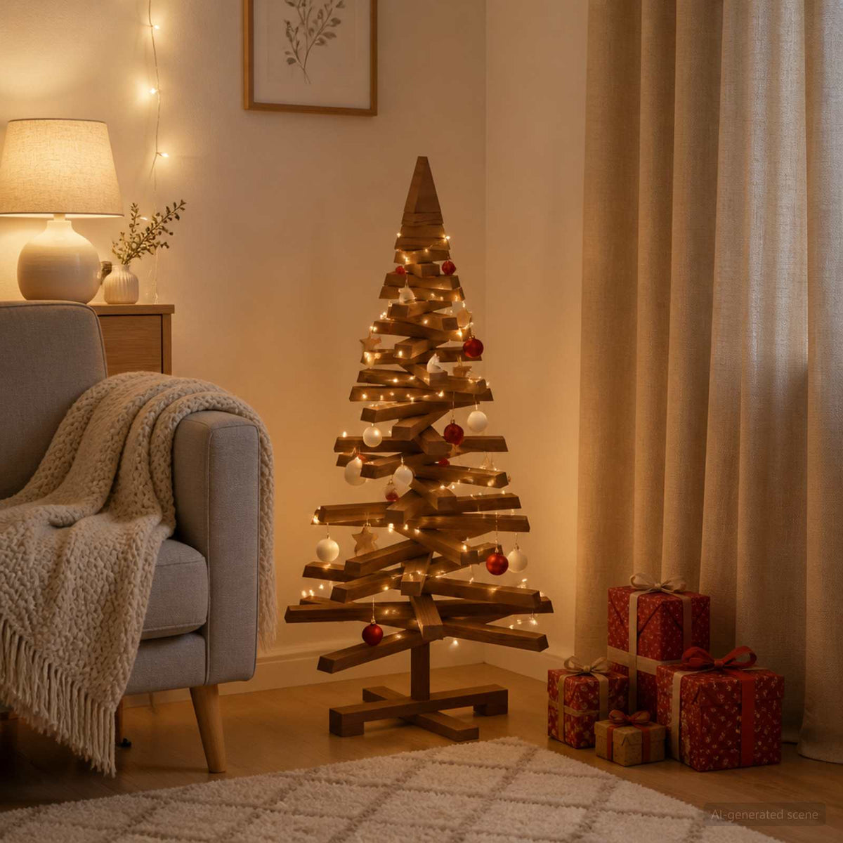 vidaXL Wooden Christmas Tree KOTKA 90 cm Solid Pine Wood