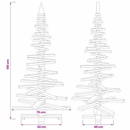 vidaXL Wooden Christmas Tree KOTKA 150 cm Solid Pine Wood Natural