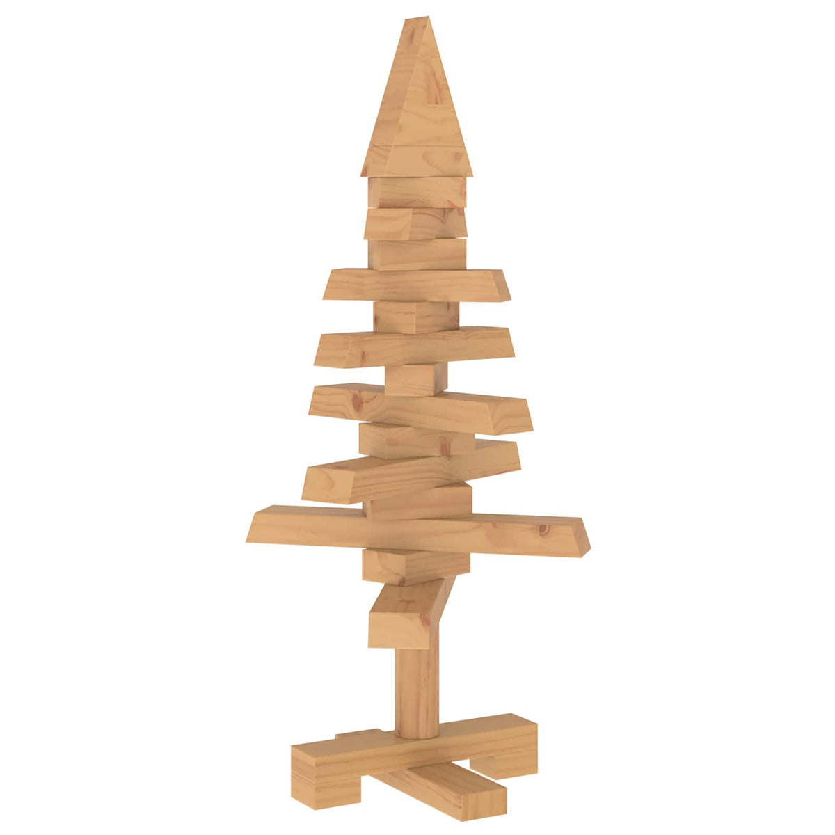vidaXL Wooden Christmas Tree KOTKA 60 cm Solid Pine Wood Brown Finish
