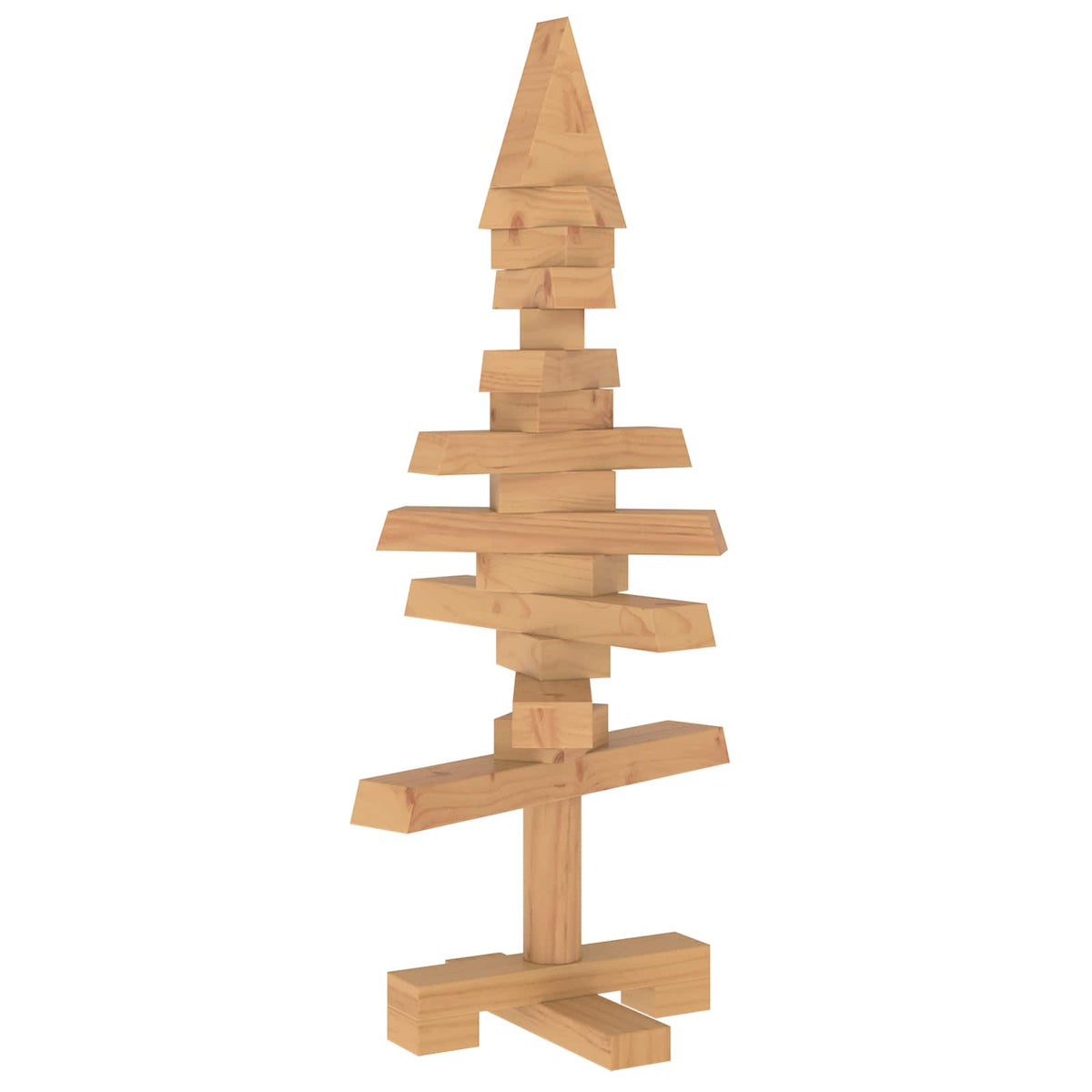 vidaXL Wooden Christmas Tree KOTKA 60 cm Solid Pine Wood Brown Finish