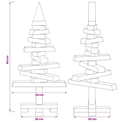 vidaXL Wooden Christmas Tree KOTKA 60 cm Solid Pine Wood Brown Finish