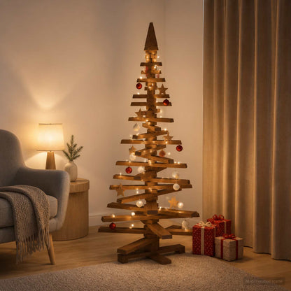 vidaXL Wooden Christmas Tree KOTKA 150 cm Solid Pine Wood