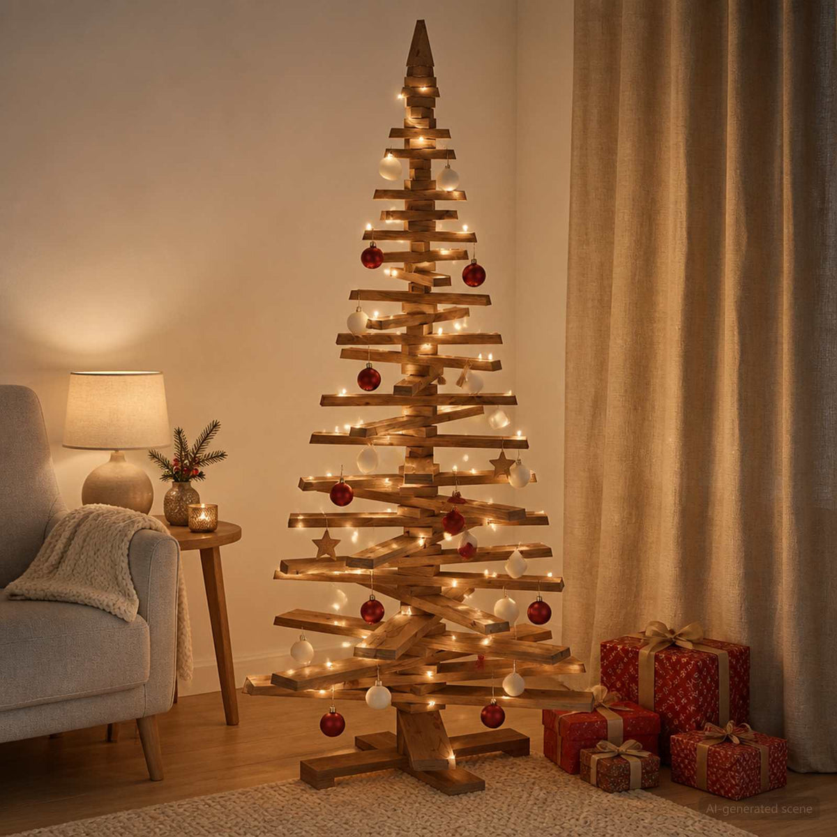 vidaXL Wooden Christmas Tree KOTKA 180 cm Solid Pine Wood